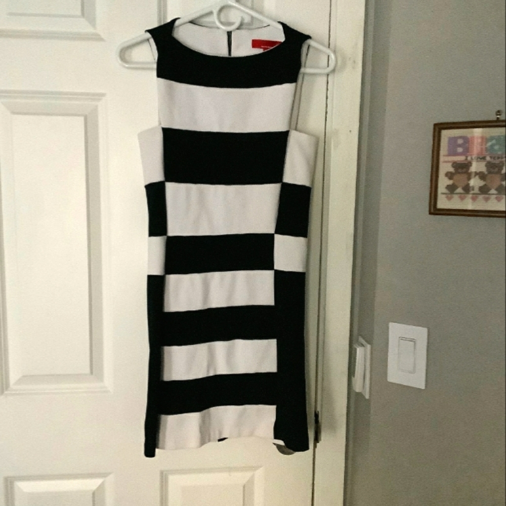 black and white checkered dress